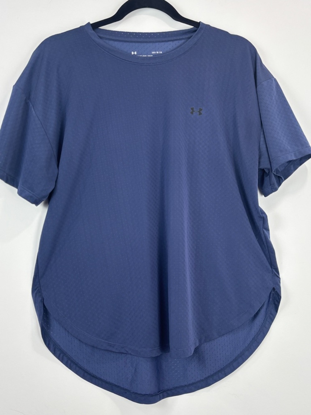 Under Armour HeatGear Loose Fit Blue Athletic Tee LG Breathable Performance Work